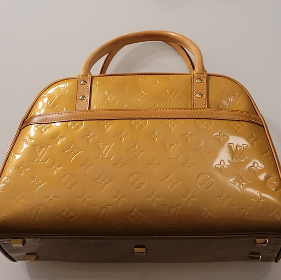 Louis Vuitton Monogram Vernis Yellow Bowling Style Handbag See Pics - Picture 2 of 16